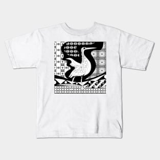 agami heron garza bird in ecopop talavera azulejo pattern wallpaper arts Kids T-Shirt